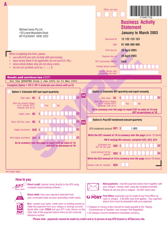 Business Activity Statement