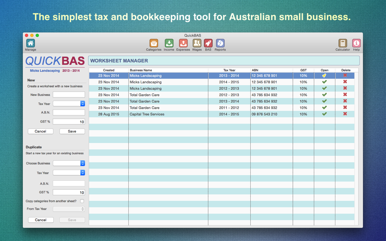 QuickBAS BAS Calculator