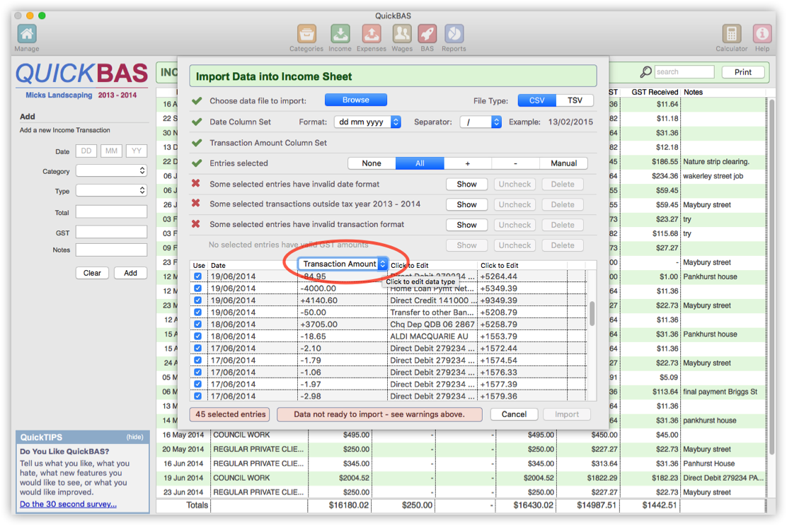 Choosing Columns