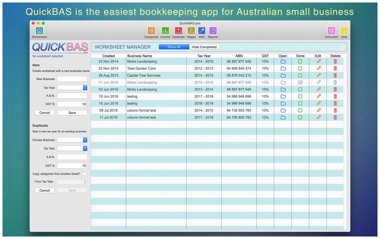 QuickBAS - Australian Small Business Software